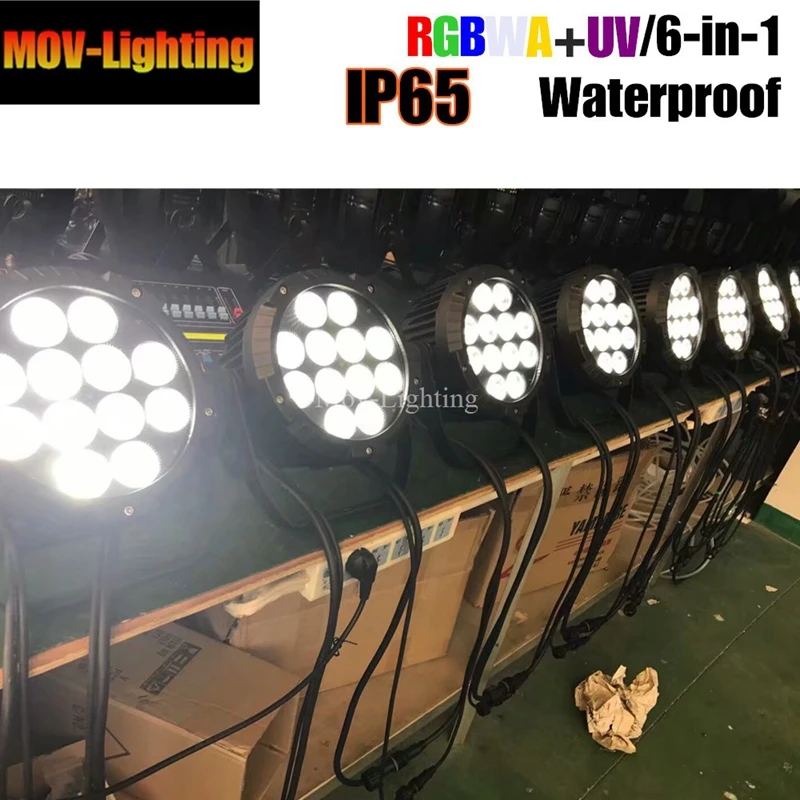Водонепроницаемый светодиодный прожектор 6 шт./лот 12x18 Вт RGBWA UV в 1 IP65 ночное
