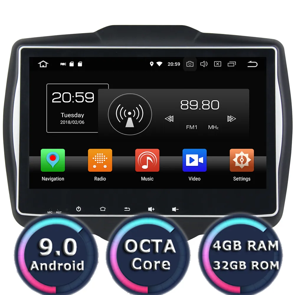 Roadlover Android 9 0 автомобильный ПК Мультимедийный Плеер Для Jeep Renegade 2016 2017 Стерео GPS
