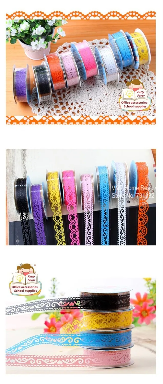 36 pcs/Lot Lace carved Decorative tape Bud silk scrapbooking stickers Adhesive masking office School supplies 6403 |