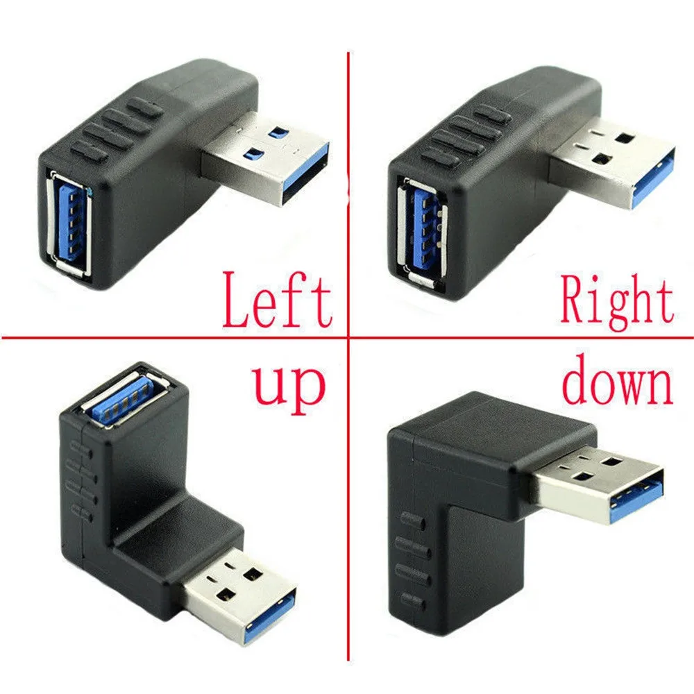 4 шт./упаковка Удлинительный Кабель USB 3 0 A папа-Мама адаптер под прямым углом 90