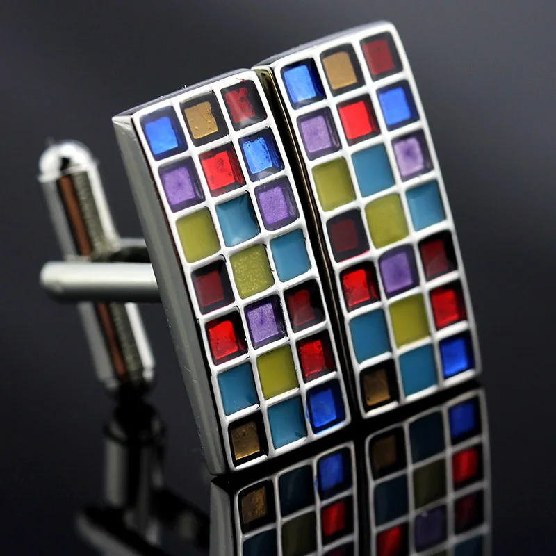 

MeMolissa Display Box Romantic Multicolor Plaid Cufflinks High-grade Men's Shirt Cufflinks Christmas Gift Free Tag & Wipe Cloth