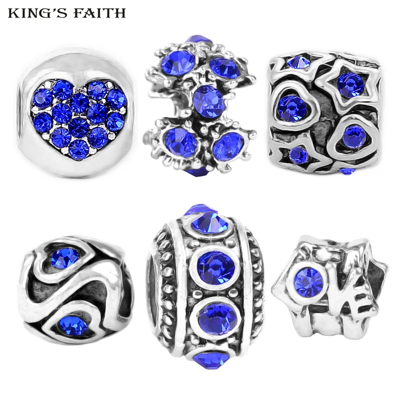 1 Set Fashion Crystal Love Heart Charms Beads Fit pandora Bead Charm Bracelets For Women DIY Jewelry Making SPB094 | Украшения и