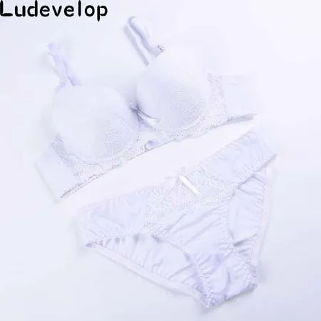 White Модный сексуальный очаровательный кружевной бюстгальтер, набор женских бюстгальтеров, комфортное нижнее белье, женские бюстгальтеры и комплекты со стрингами - Цвет: White