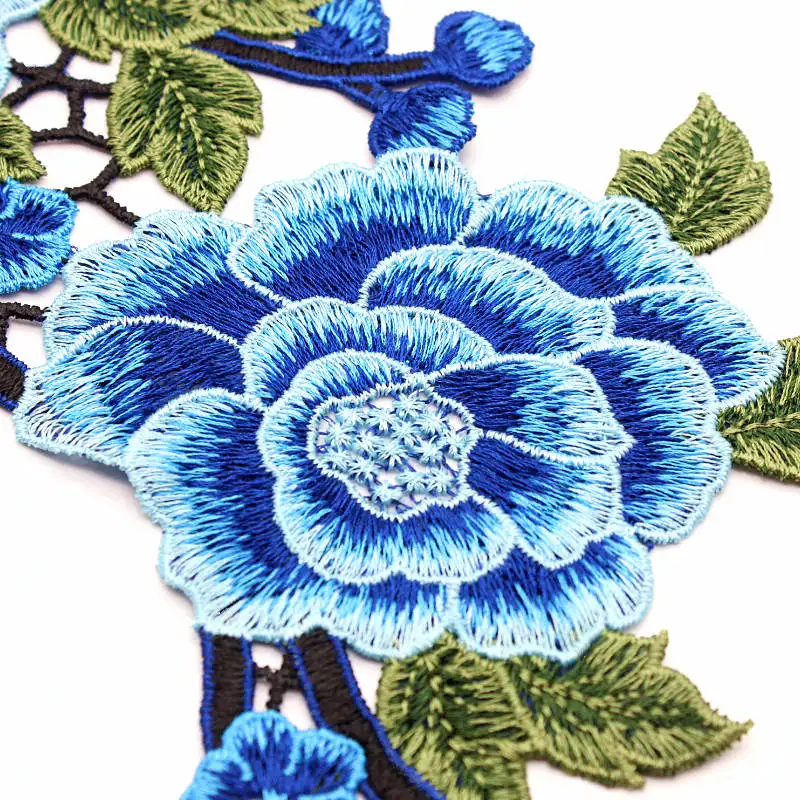 7 цветов Красивая Венецианская кружевная ткань аппликация для платья мотив