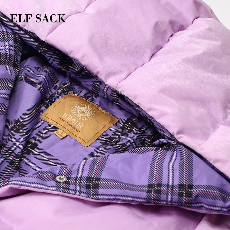 ELFSACK новинка модные женские пуховики 90% белый утиный пух куртка полная однотонная