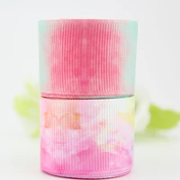 1 inch tye dye single face high quality printed polyester grosgrain ribbon 25mm diy handmade ribbons wedding gift wrap band