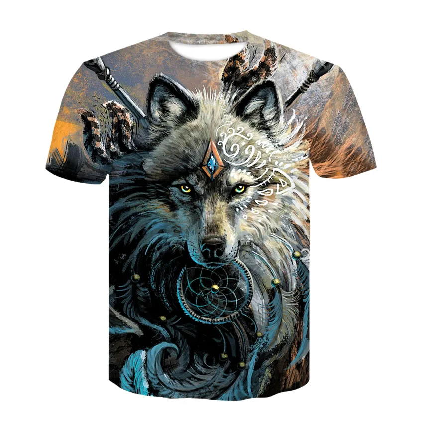 Фото Волк воин от SunimaArt 3D футболки мужские новый дизайн Прямая - купить