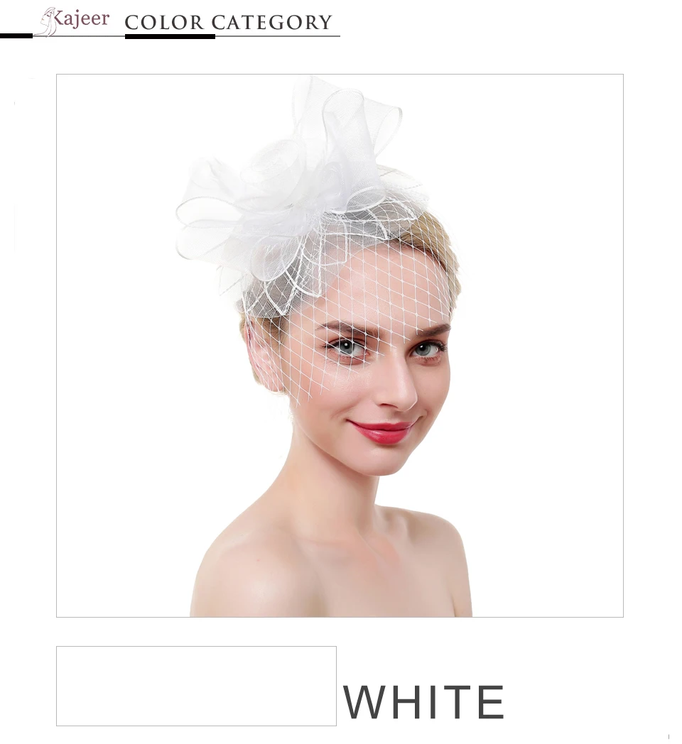 Kajeer стиль женские перьевые сетки Hairwear чародейные шляпы лошадь гонки праздничные шапки невесты пряди волос аксессуары для волос