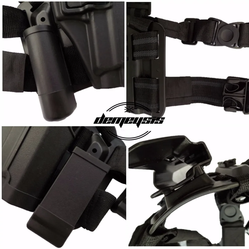 Тактический правая нога бедра кобура ж/Журнал фонарь чехол для Glock 17 19 22 23 31 32