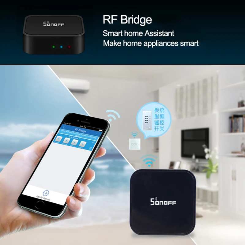 Sonoff RF мост 433 МГц Wifi беспроводной PIR датчик движения двери и окна сигнализации для