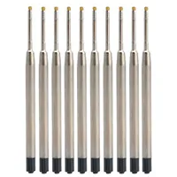 Черный 10pcs Universal Pen Refill Standard Style Blue/Black Ink 1MM Medium Nib Ball Point Pen Refills - Цвет графита: Черный