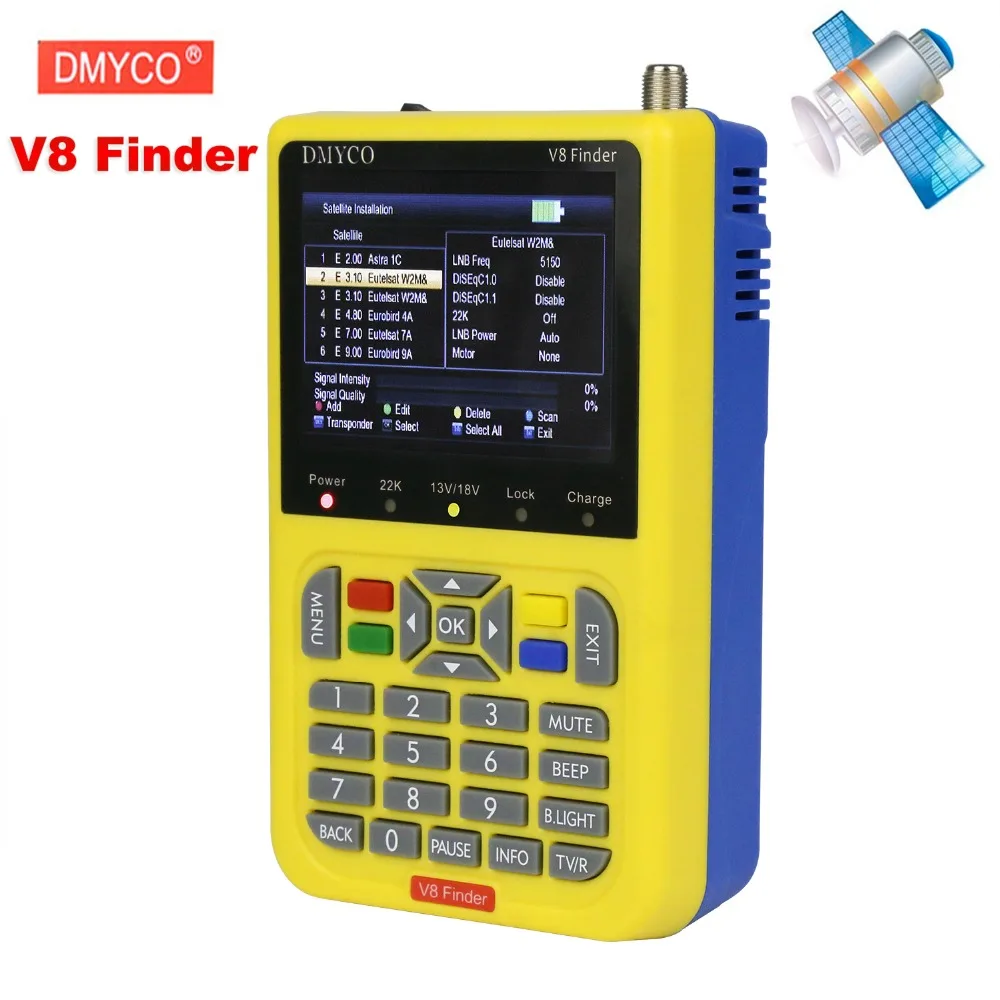 V8 Finder Высокое разрешение 1080P спутниковый finder DVB S2 Live FTA измеритель satfinder MPEG 2 4