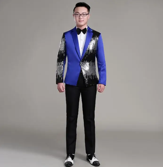 Певица танец сценическая одежда для мужчин костюм с блестками комплект со