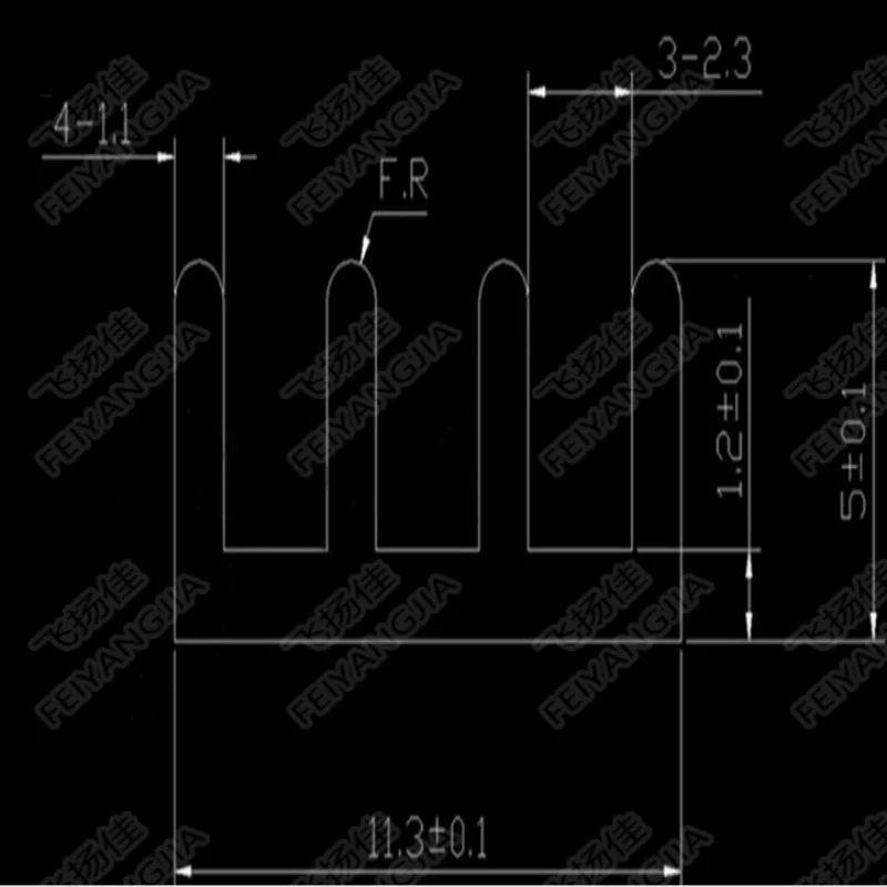 10 шт. алюминиевый радиатор теплоотвода 50x11x5 мм для процессора ГПУ электронного