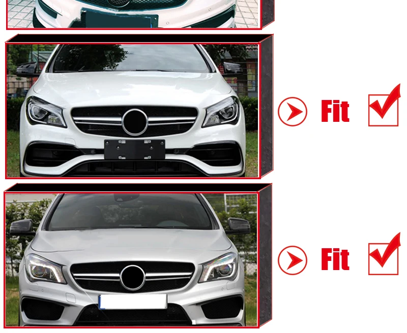 W117 CLA45 вид решетка гриль ABS глянцевый черный без знака для Mercedes Benz CLA класс CLA180 200 250 спортивные передние грили-16
