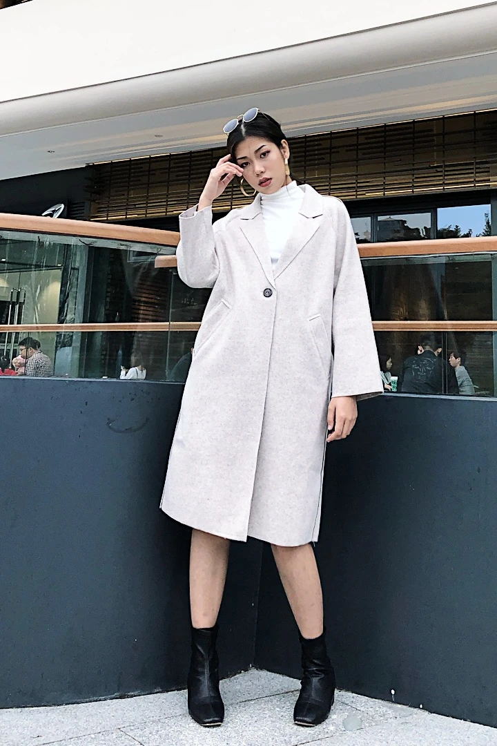 Двухстороннее шерстяное твидовое пальто зима 2019 новое модное Брендовое