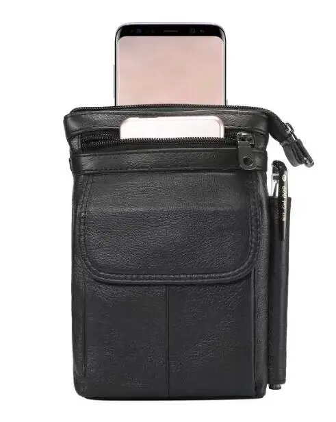 Чехол из натуральной коровьей кожи с застежкой липучкой для телефона Galaxy J4 J6 S10 S9