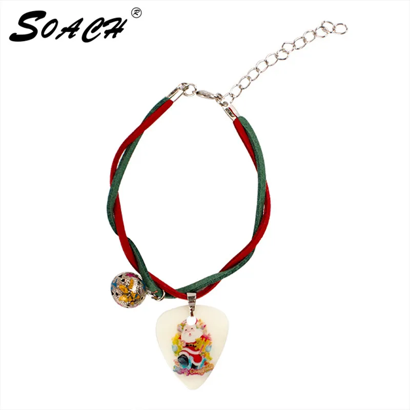 

SOACH new 24 kinds of Christmas guitar picks Bracelet with Bells High quality printing pattern picks guitar parts&accessories