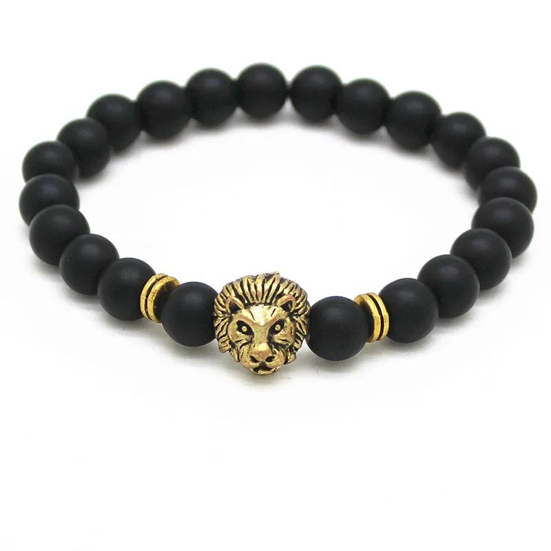 Натуральные камни Серебряный Золотой медный Лев Шарм Браслеты с лазуритовыми