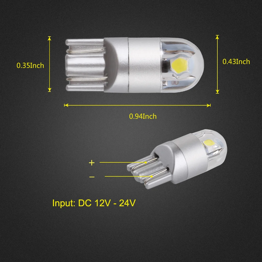 2 шт. Автомобильные светодиодные лампы 3030 194 168 12 В 5 Вт 6000 К|trunk lamp|interior lightlighting car door |