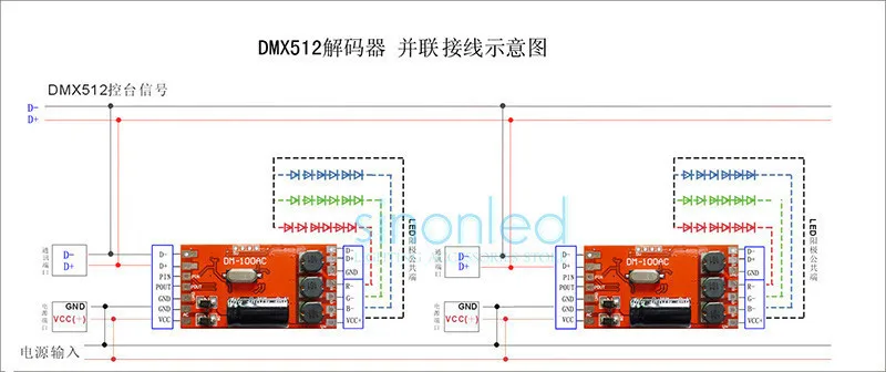 DM-100AC-300ma, DMX512/1990,3 каналов DMX постоянного тока декодер, AC9-32V вход переменного тока, 300ma* 3 выходной канал