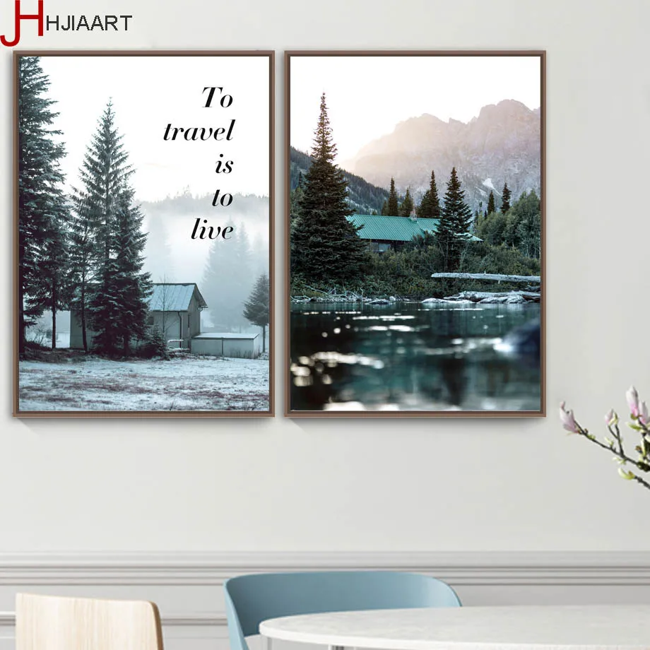 Скандинавская живопись на холсте панда природный пейзаж животные постеры