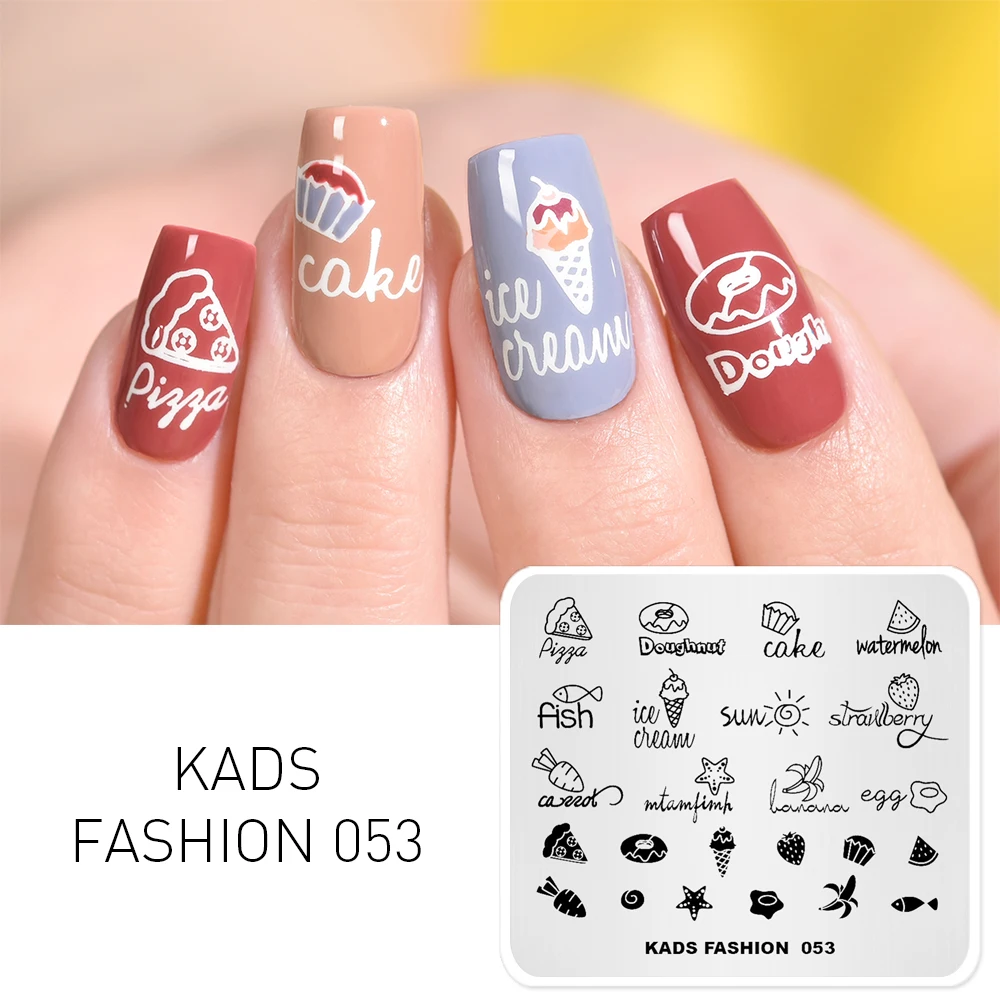 Шаблоны для дизайна ногтей KADS модный маникюрный штамп 053 стемпинга