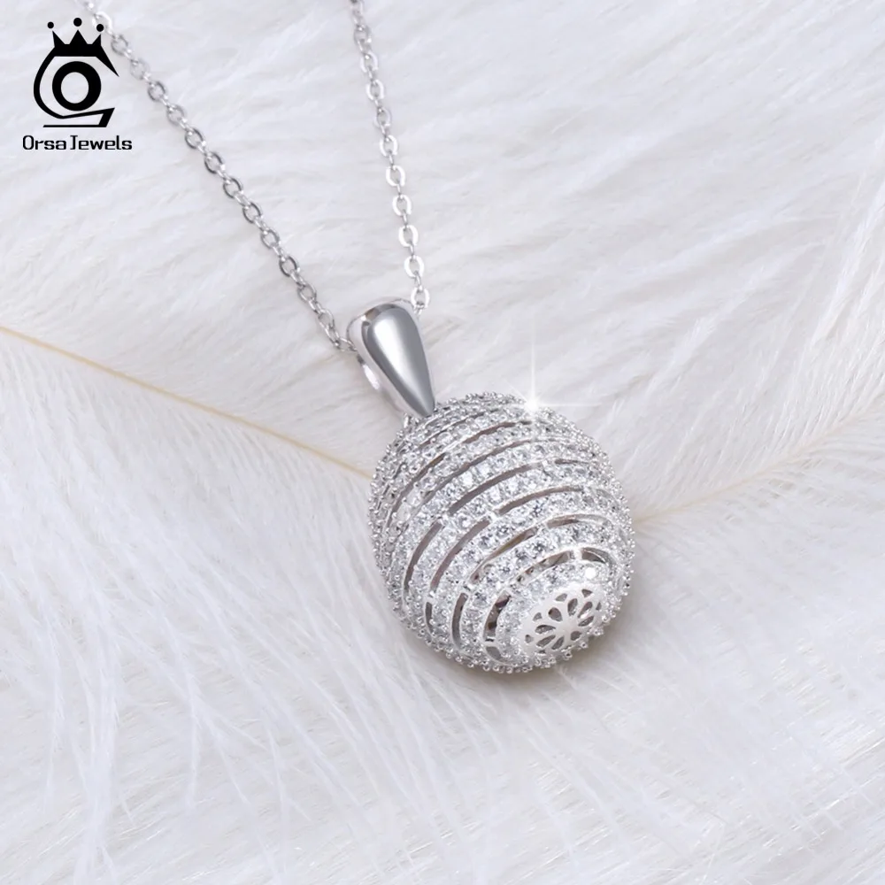 ORSA JEWELS 100% Стерлинговое Серебро 925 пробы ожерелья с кулоном для женщин AAA цирконием