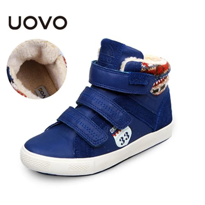 

UOVO 2018 Brand Boys Shoes Winter Children Shoes,Warm Kids Cotton shoes Big Kids Sneakers Plus velvet For Boys running shoes