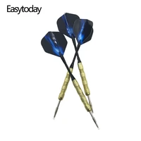 easytoday 3pcsset steel tip darts professional metal barrel black pattern shaft aluminum plastic darts flights throwing games
