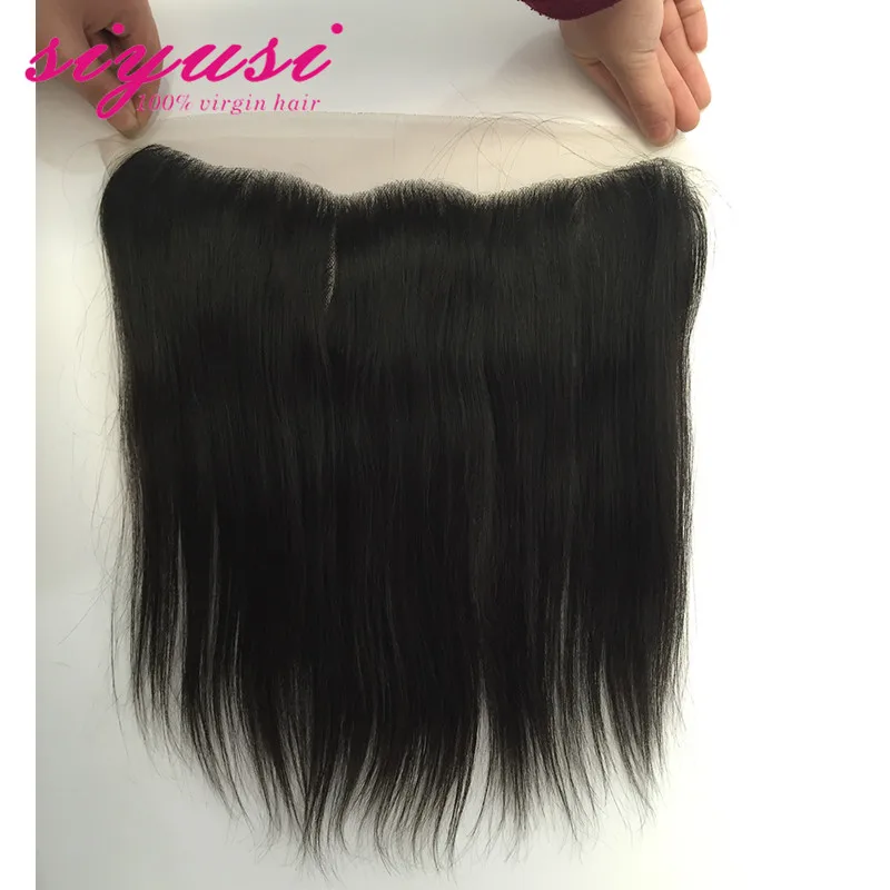 Ear To Lace Frontal Closure With Baby Hair 100% Virgin Human Full Brazilian straight |