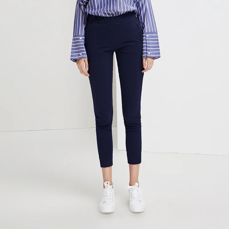 YEATION женские брюки карандаш Твердые эластичные талии Формальные Брюки | Женская