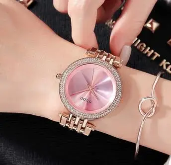 

HK GUOU Brand Top Quality Ladies Luxury Rose Gold Watch Female Fashion quartz watch simple Girl Gift Quartz Wrist watch