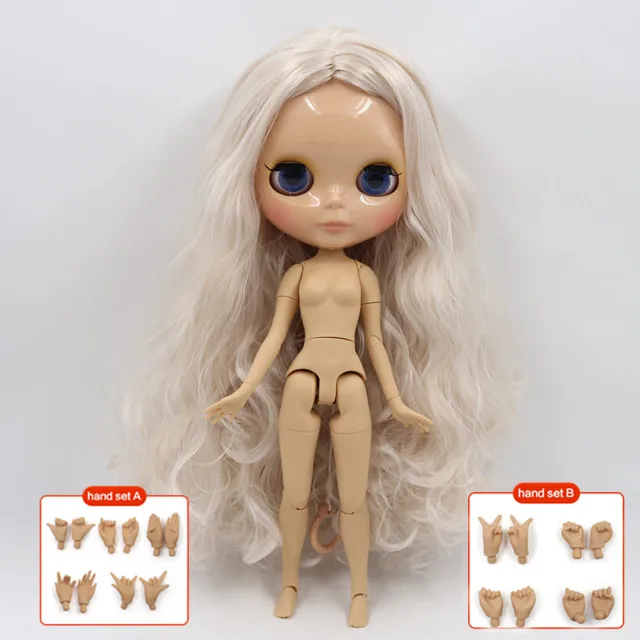 with hand AB Ледяная фабрика blyth Кукла № BL340 30 см Индивидуальная голая кукла с матовым лицом темная кожа шарнир тело для 1/6 BJD обувь для кукол - Цвет: with hand AB
