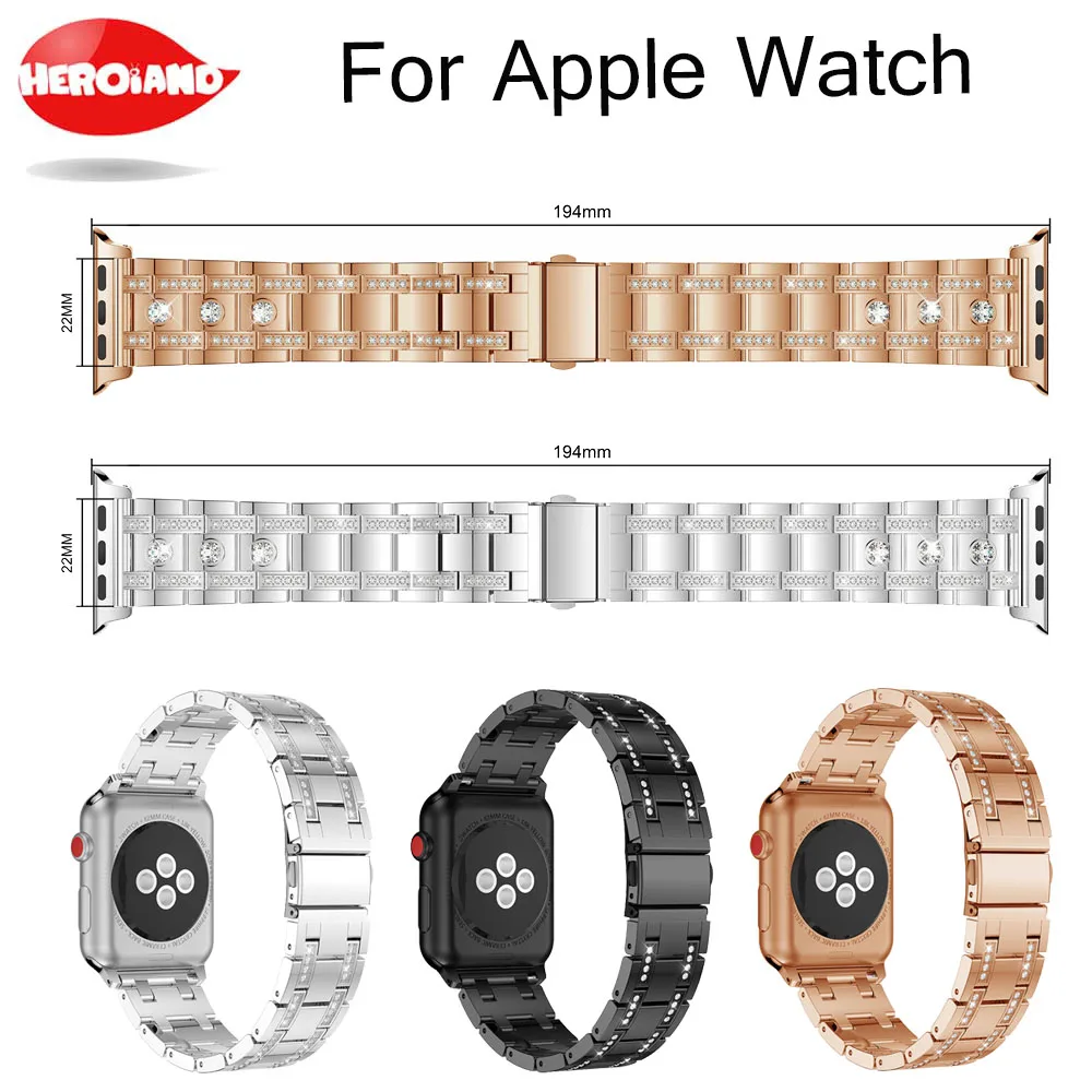 Роскошный блестящий браслет с бриллиантами для Apple Watch серии 12 3 браслетов стразы