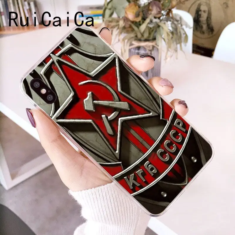 RuiCaiCa чехол для телефона из ТПУ с флагом гранж СССР iPhone 8 7 6 6S Plus X XS MAX 5 5S SE XR 10 |