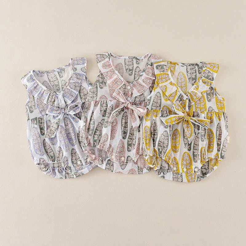 Милые летние модели комбинезон для маленьких девочек с принтом в виде звезд