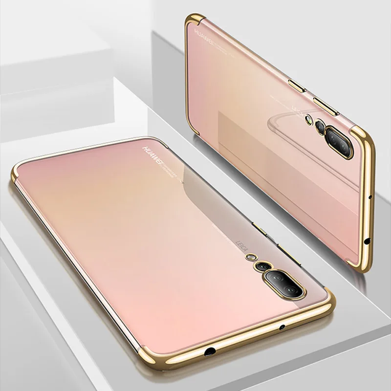Роскошный прозрачный мягкий силиконовый чехол ТПУ для huawei P30 P20 Lite Pro P10 Plus P9 Lite P8 Lite mate 20 10 Lite Pro 8 9 чехол для сотового телефона - Цвет: Золотой