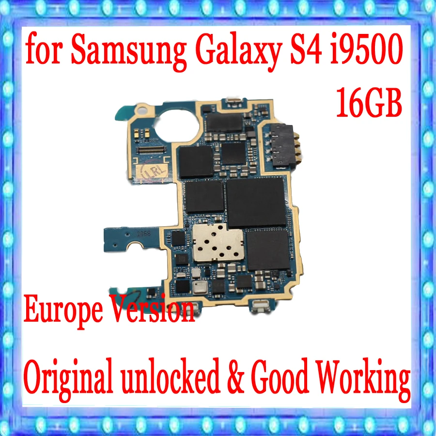Полная разблокировка для Samsung Galaxy S4 i9500 материнская плата 16 Гб оригинальная с