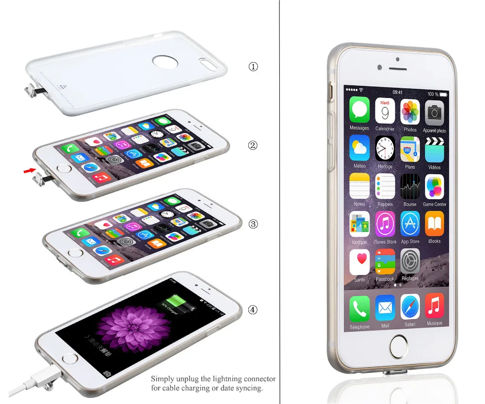 Беспроводное зарядное устройство Qi + Чехол приемник для iPhone 6/6S/6 Plus/6S Plus|charging