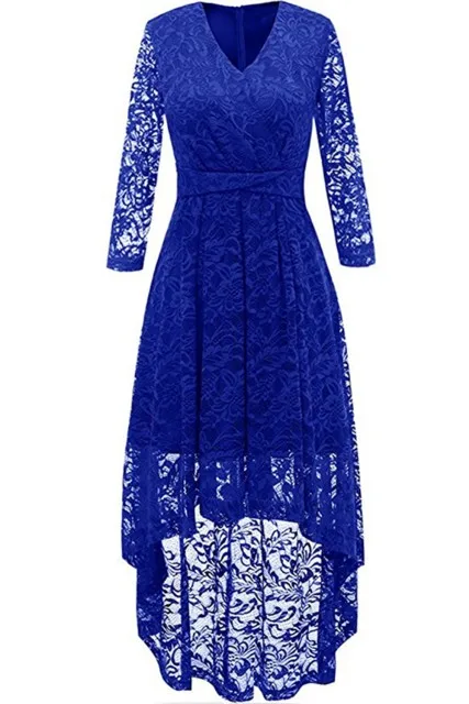 Royal Blue Великолепные вечерние наряды, официальное кружевное платье с v-образным вырезом и длинной спинкой спереди, сексуальные женские вечерние платья Королевского синего цвета, вечерние платья для особых случаев - Цвет: Royal Blue