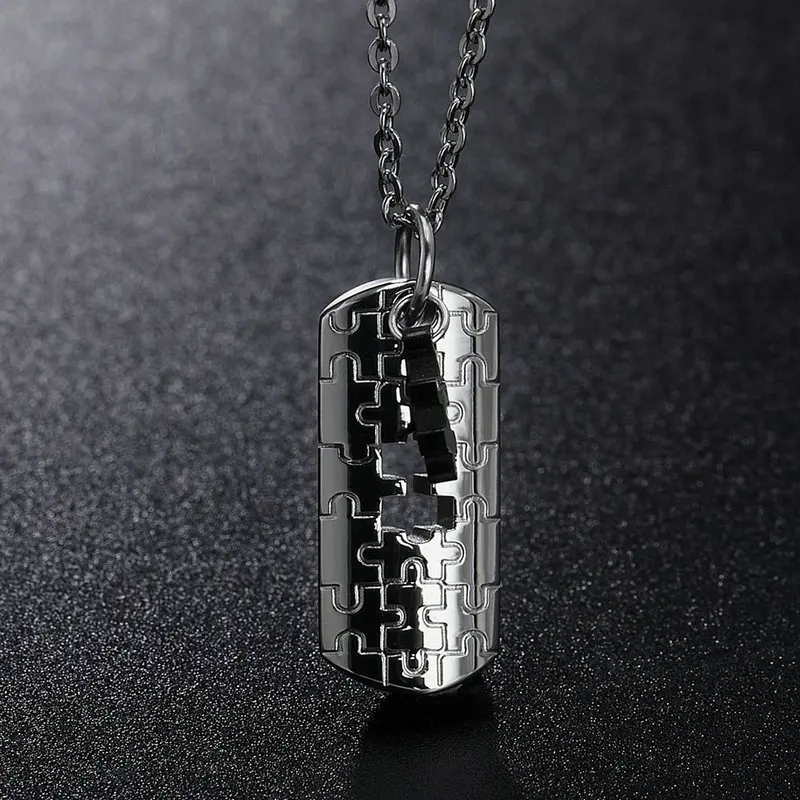 Amgjdk геометрический любовник головоломка кулон Цепочки и ожерелья Титан Сталь Smart