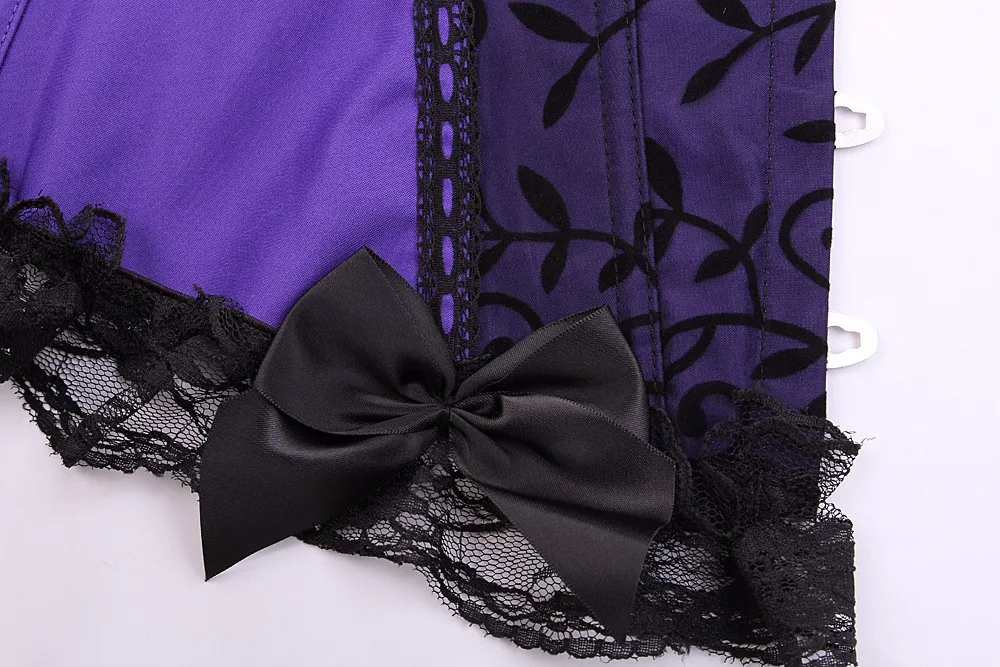 Женские винтажные кружевные фиолетовые корсеты и бюстье сексуальное женское