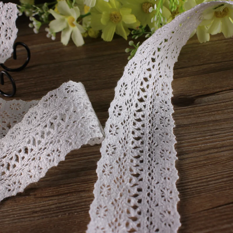 Вязаная хлопчатобумажная кружевная лента бежевый цвет Свадебная вечеринка