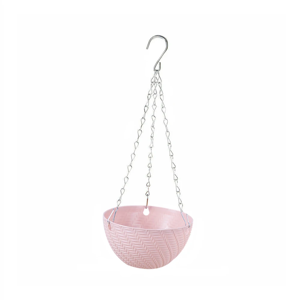 Light Pink 1 шт. пластиковая корзина на цепочке для Дома Цветочный Горшок Кашпо подвесное украшение креативное растение сад - Цвет: Light Pink