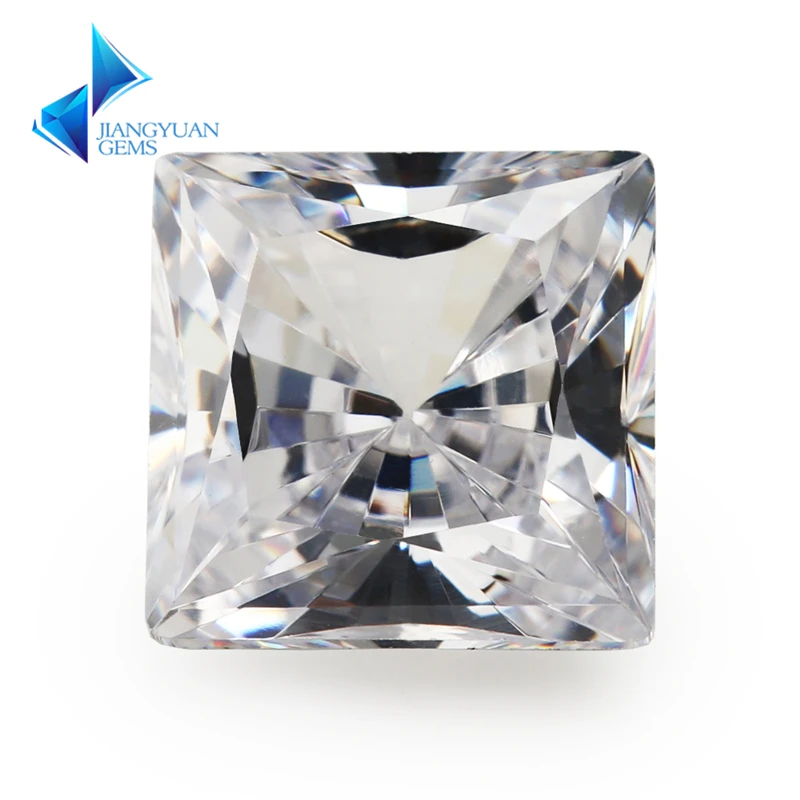 

Size 4x4~8x8mm Square Shape Radiant Cut White 5A Loose Cubic Zirconia Stone Synthetic Gems For Jewelry