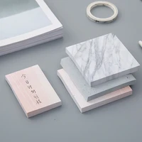 creative marble color self adhesive memo pad stone style sticky notes bookmark school office stationey trumpet book