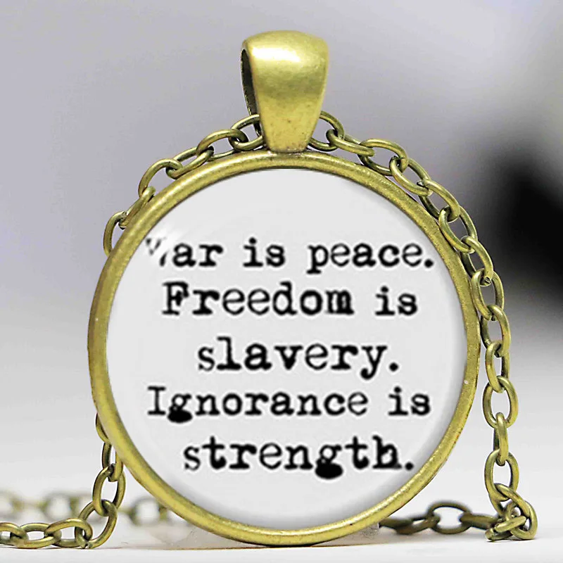 Кулон eorge Orwell &quotвойна за мир свобода рабство невежество сила ожерелье|necklace