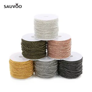 10 ярдоврулон 3x4 мм черное золото розовое золото Роло объемная цепь подходит DIY для женщин и мужчин цепь ожерелье изготовление, поиск ювелирных изделий Поставщик