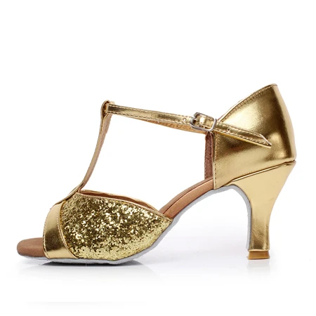 GOLD 7CM Новинка; женская обувь для танго, бальных танцев, сальсы, латинских танцев; Каблук 5 см и 7 см; Акция продаж - Цвет: GOLD 7CM